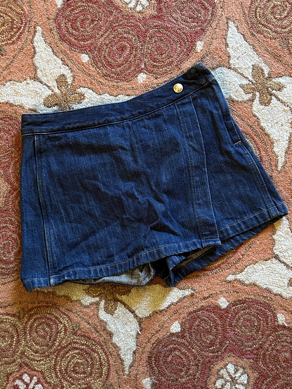 Denim Wrap-Front Women’s Skort - Dark Blue